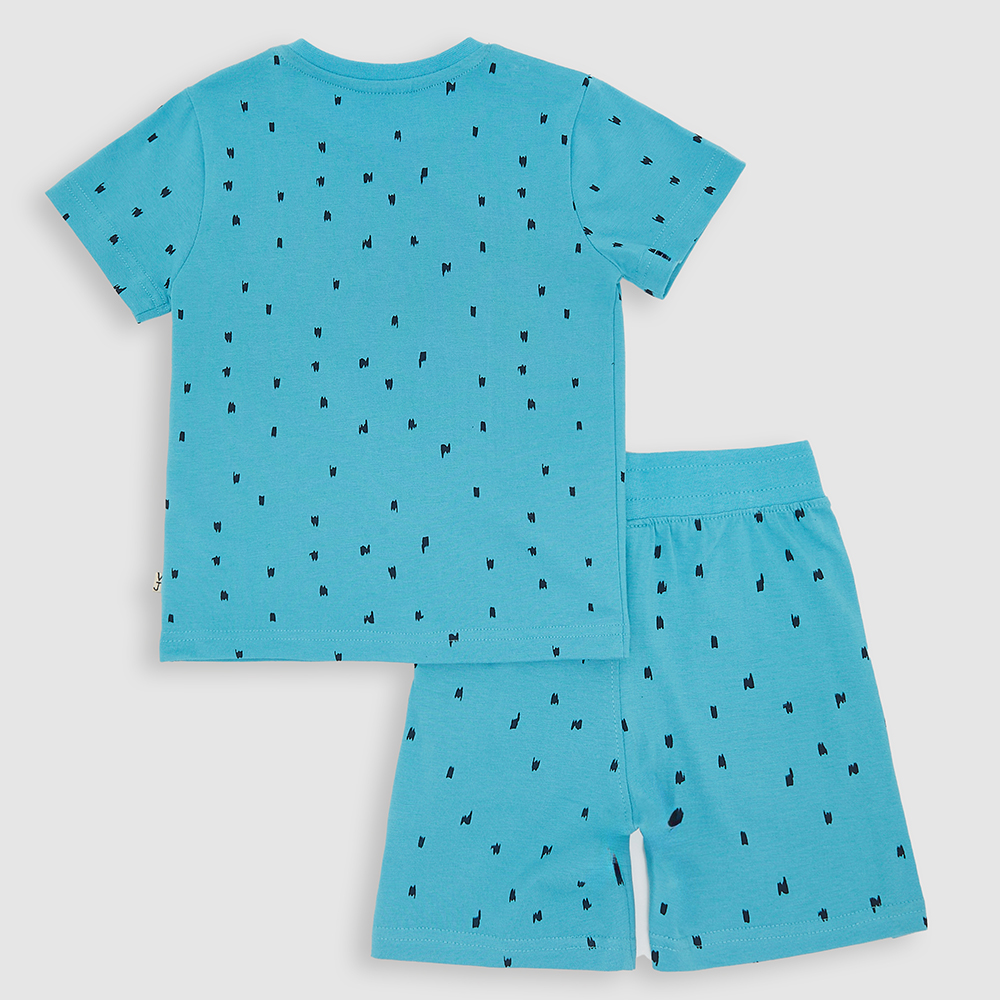Victor And Jane - 2pc-Set - Baby Boy's All-Over Printed T-Shirt & Shorts - Blue