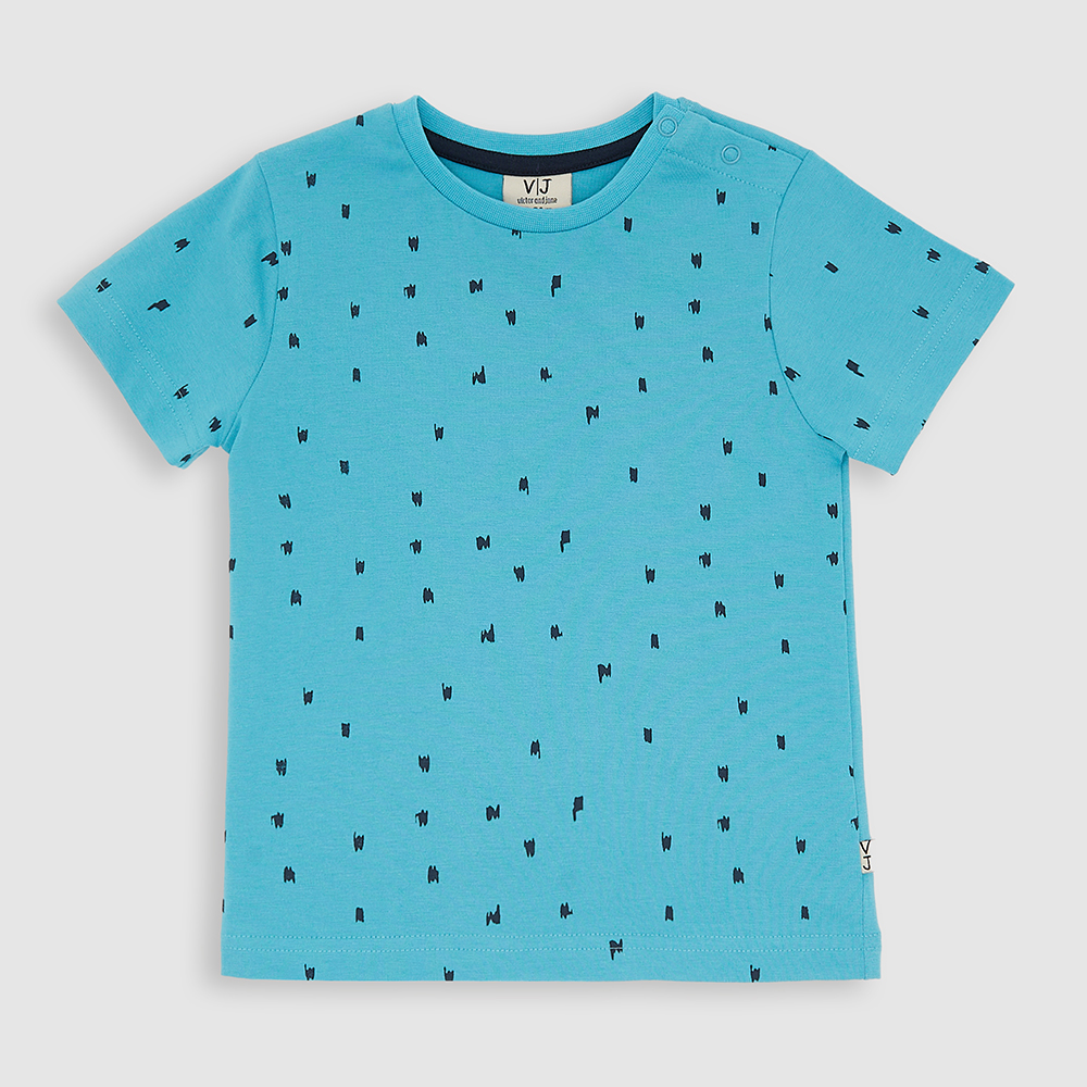 Victor And Jane - 2pc-Set - Baby Boy's All-Over Printed T-Shirt & Shorts - Blue