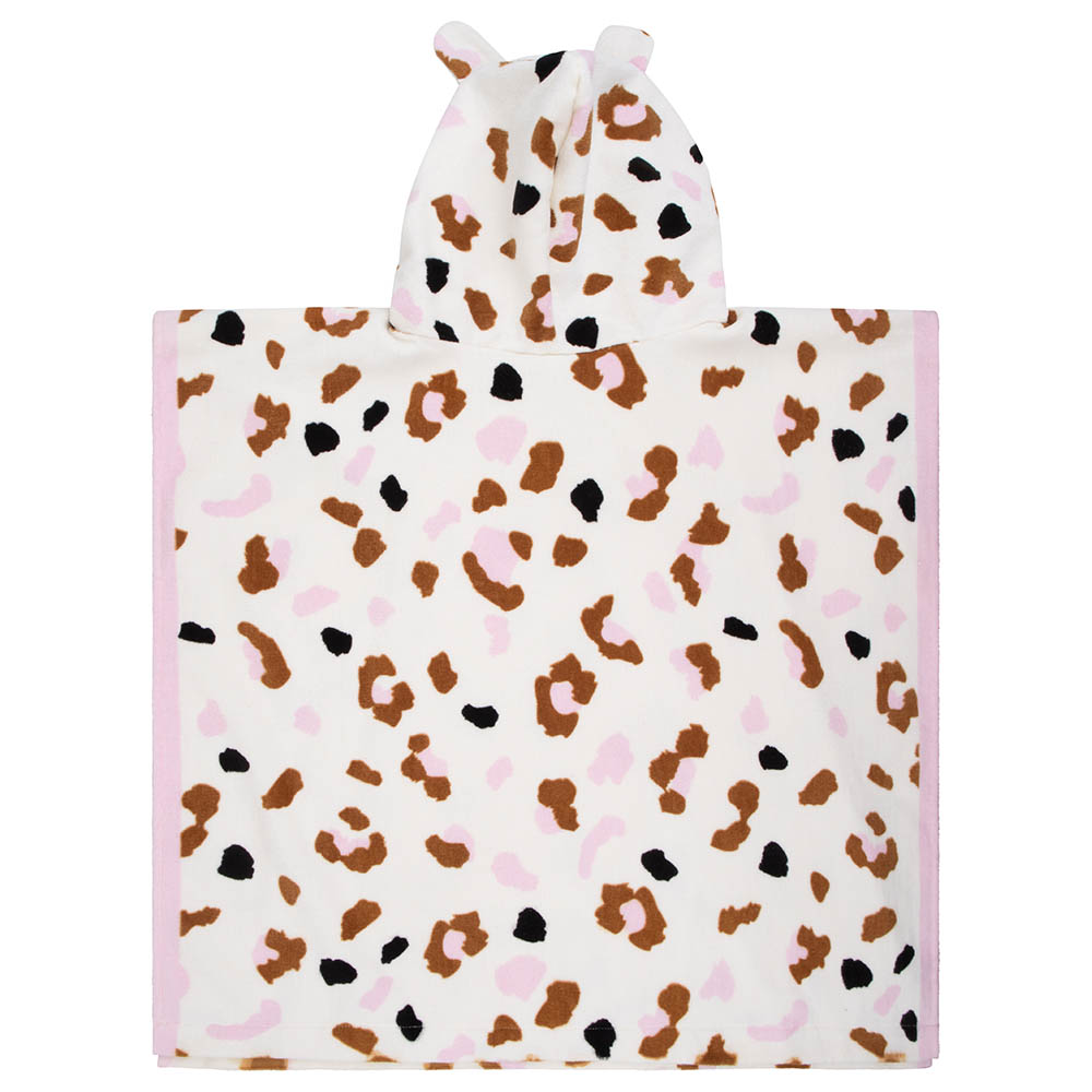 Swim Essentials - Kaki Leopard Beach Poncho - Off-white