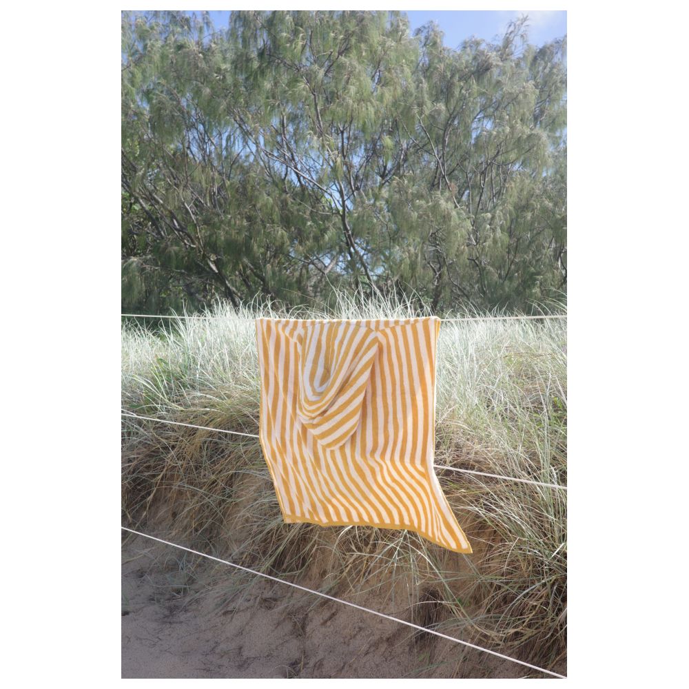 Swim Essentials Striped Poncho - Yellow