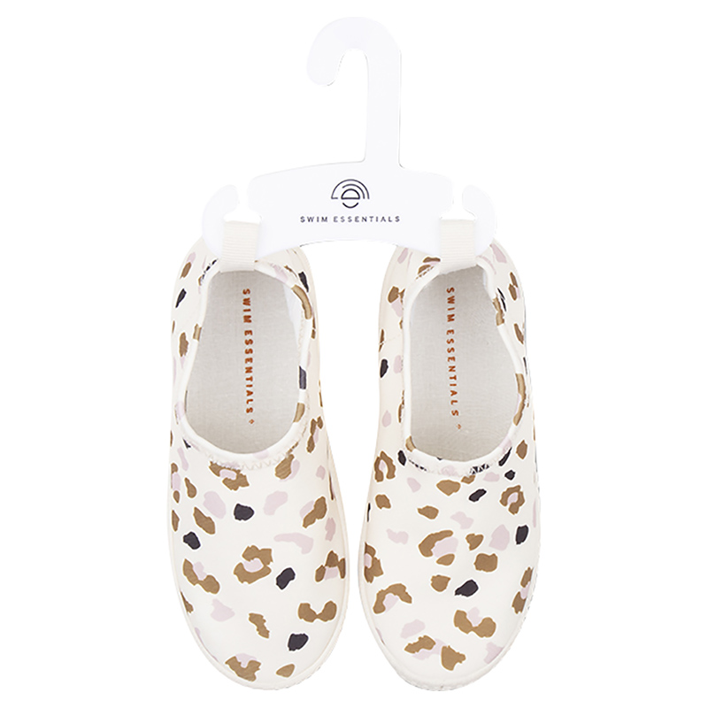 Swim Essentials Kaki Leopard Lycra Anti-Slip Sole Watershoe Off-White - Off White