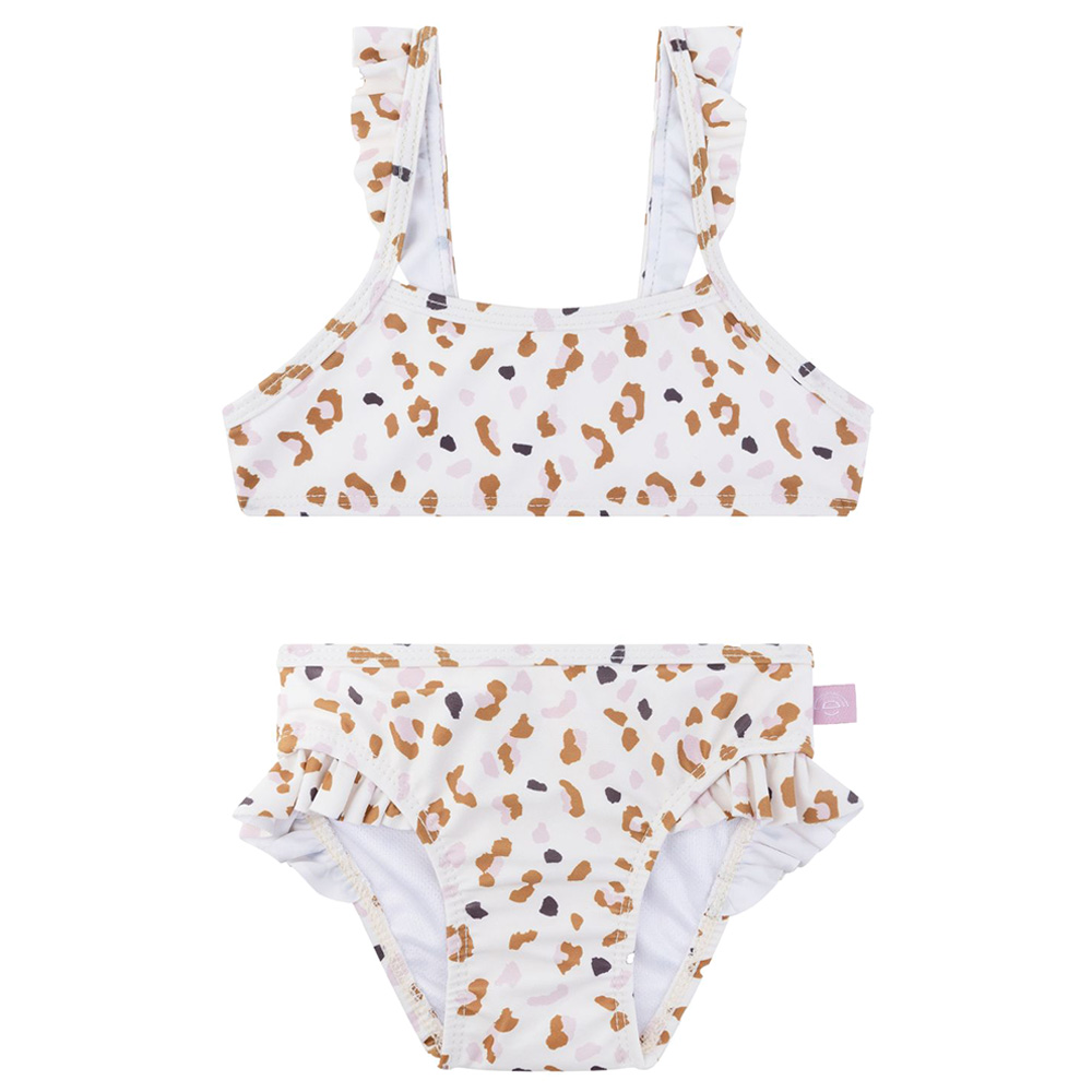 Swim Essentials Kaki Leopard All Over Girls Bikini Off-White - Off White - 2 Pcs