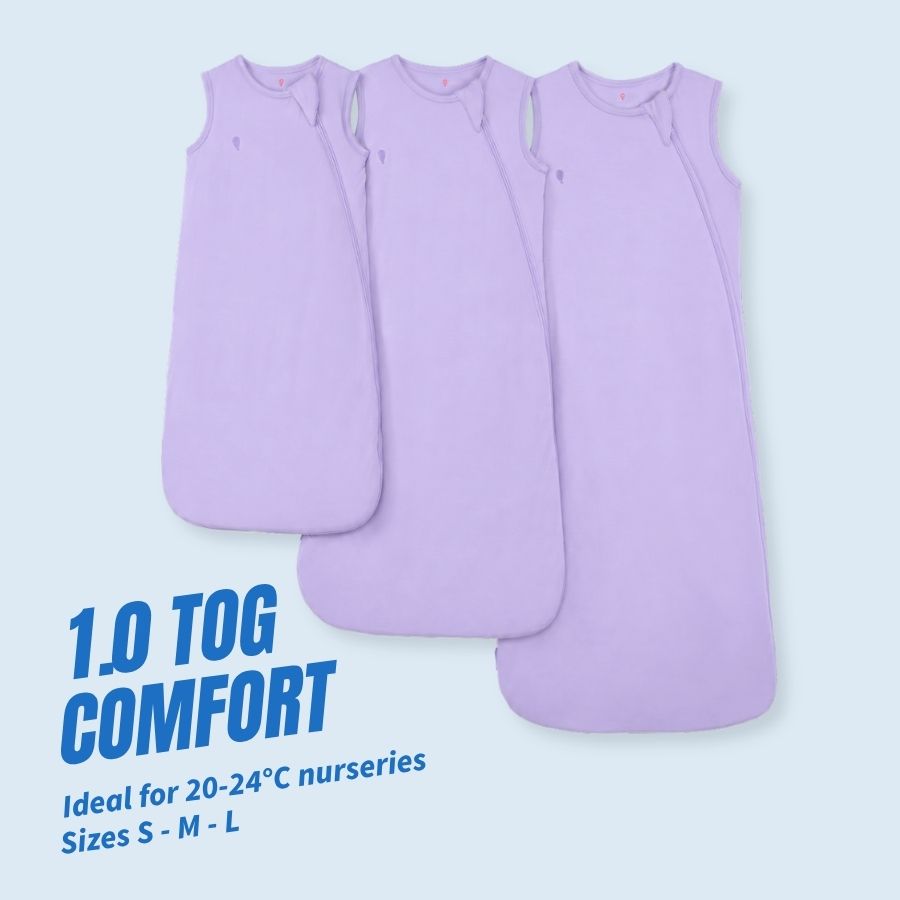 Atlas & Maya - Bamboo Baby Sleep Sack - 1.0 TOG - Lavender Purple