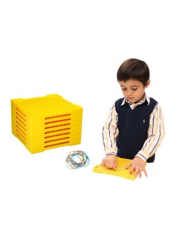 Gigo Toys - Double Sided Geoboard 5x5 - Set Of 8
