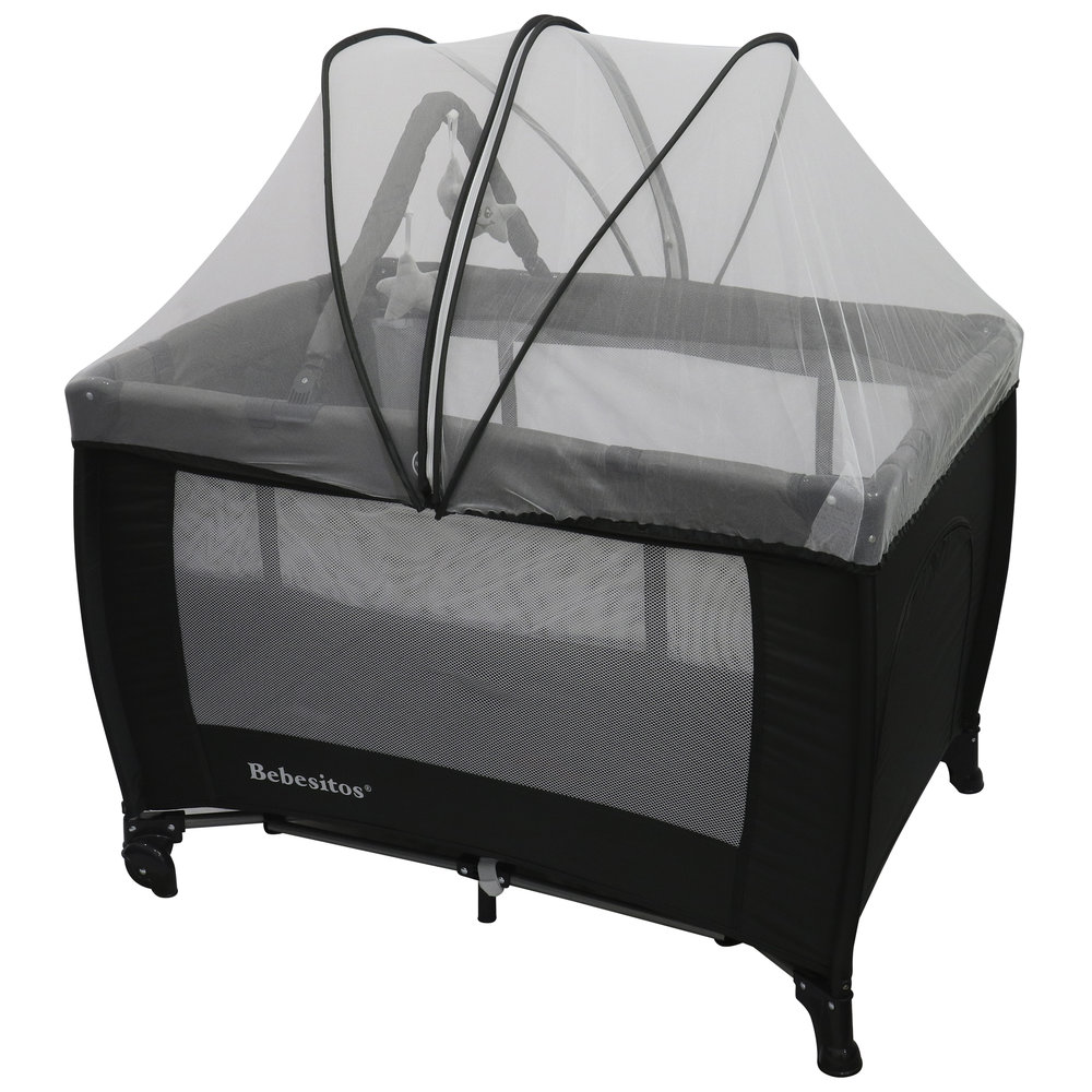 Bebesitos - SleepGrow Baby Bed Newborn Crib And Foldable Playpen with Rocking mode - Grey