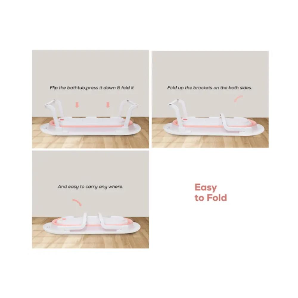 Bebesitos - Baby Foldable Anti Slip Bathtub - Coral Pink