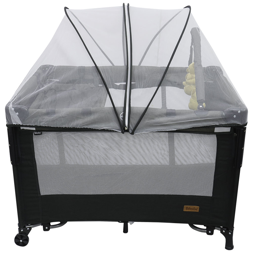 Bebesitos - Next To Me Baby Bed Co-Sleeper Bedside Crib And Foldable Playpen - Grey
