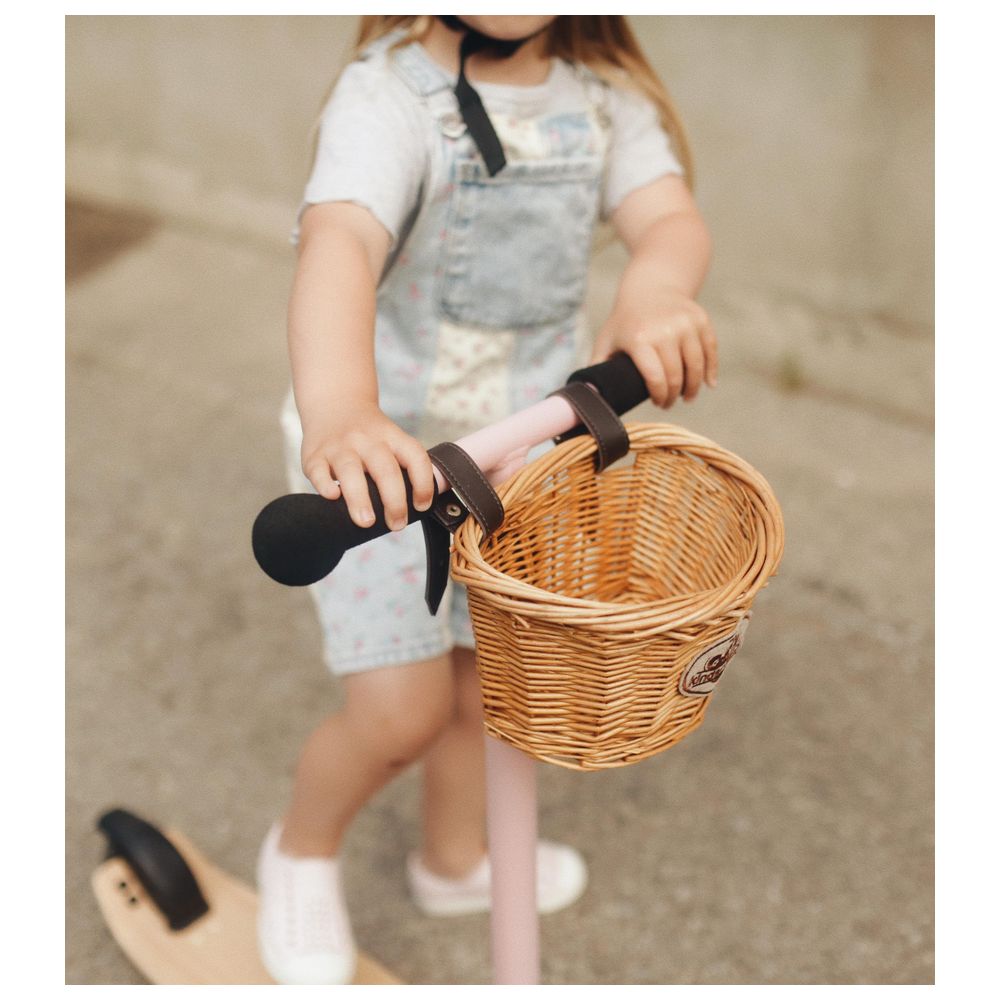 Kinderfeets - Wooden Kinder Scooter With Helmet - Matte Silver/Sage