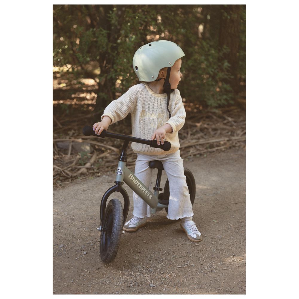 Kinderfeets - Metal Trail Balance Bike With Helmet - Matte Silver/Sage