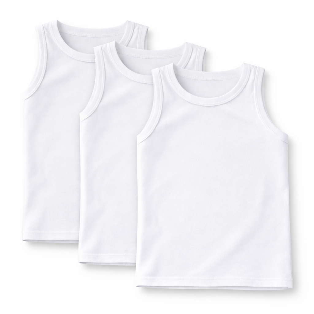 Baby Vest for Kids Cotton Sleeveless Sando Baniyan Toddler Innerwear Baby Cloth for Boys & Girls Pack of 3