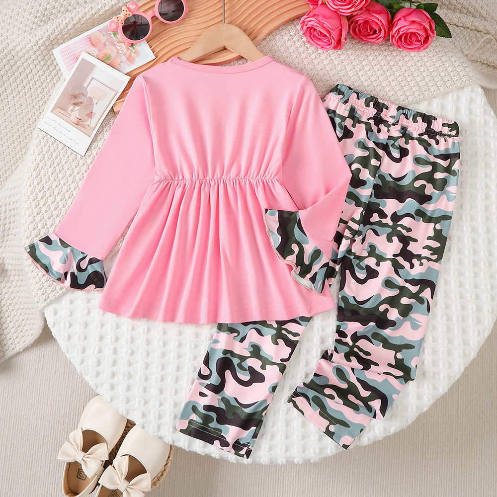 BrownBark - Striped Girls Matching Set 2 in 1 with headband - Pink - 22505041