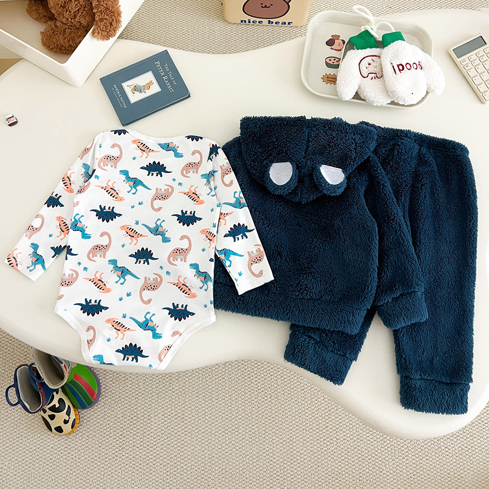 BrownBark - Printed Baby Romper 3 in 1 - Royal Blue - 22507005-1