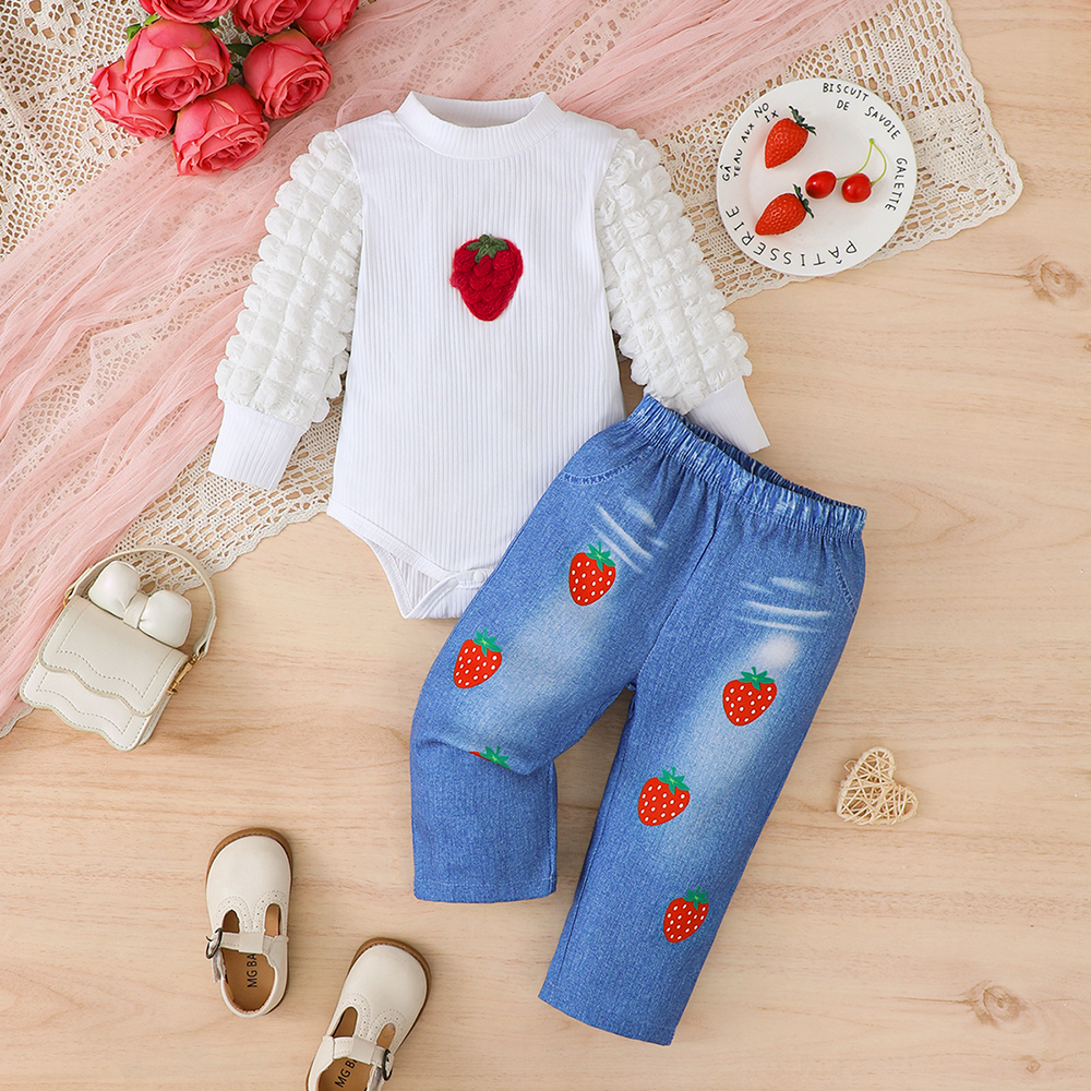 BrownBark - Printed Baby Romper - White - 22509020