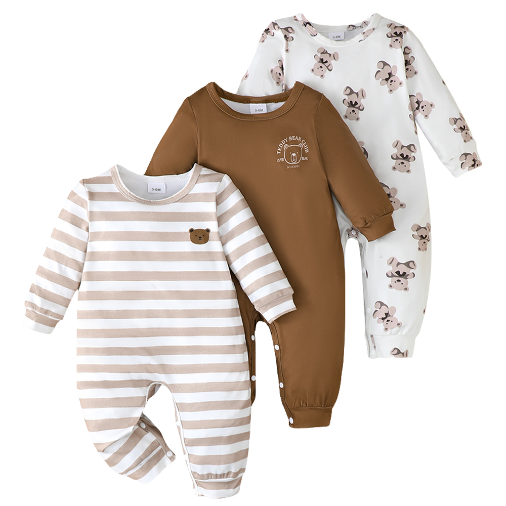 BrownBark - Striped Baby Romper 3 in 1 - White - 22510012