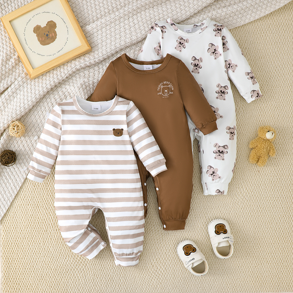 BrownBark - Striped Baby Romper 3 in 1 - White - 22510012