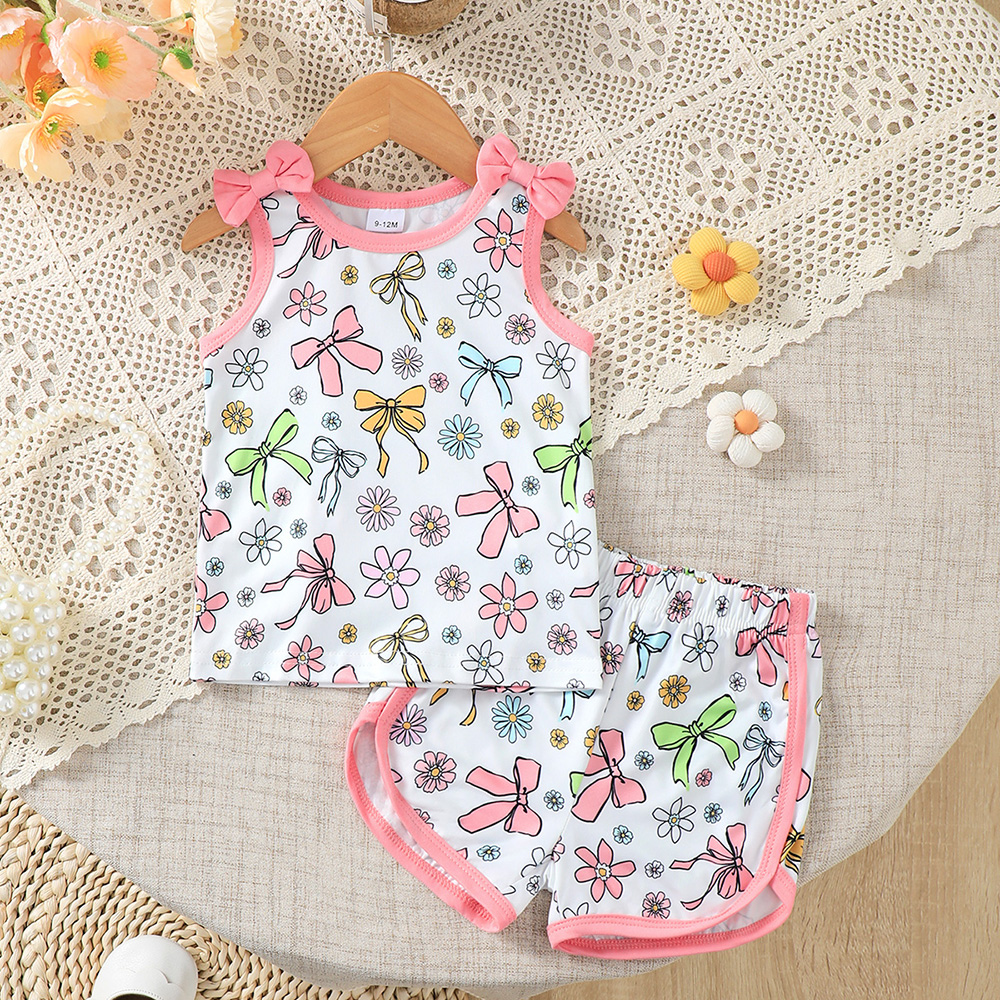 BrownBark - Printed Baby Matching Set 2 in 1 - Pink - 22511089