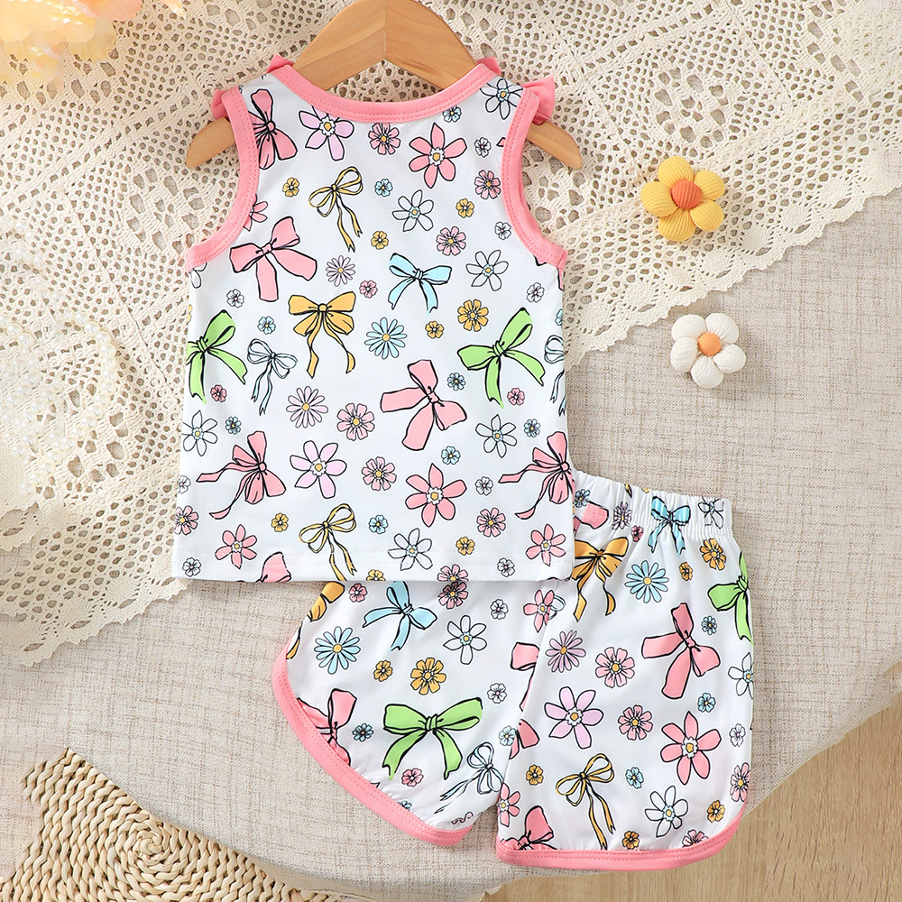 BrownBark - Printed Baby Matching Set 2 in 1 - Pink - 22511089