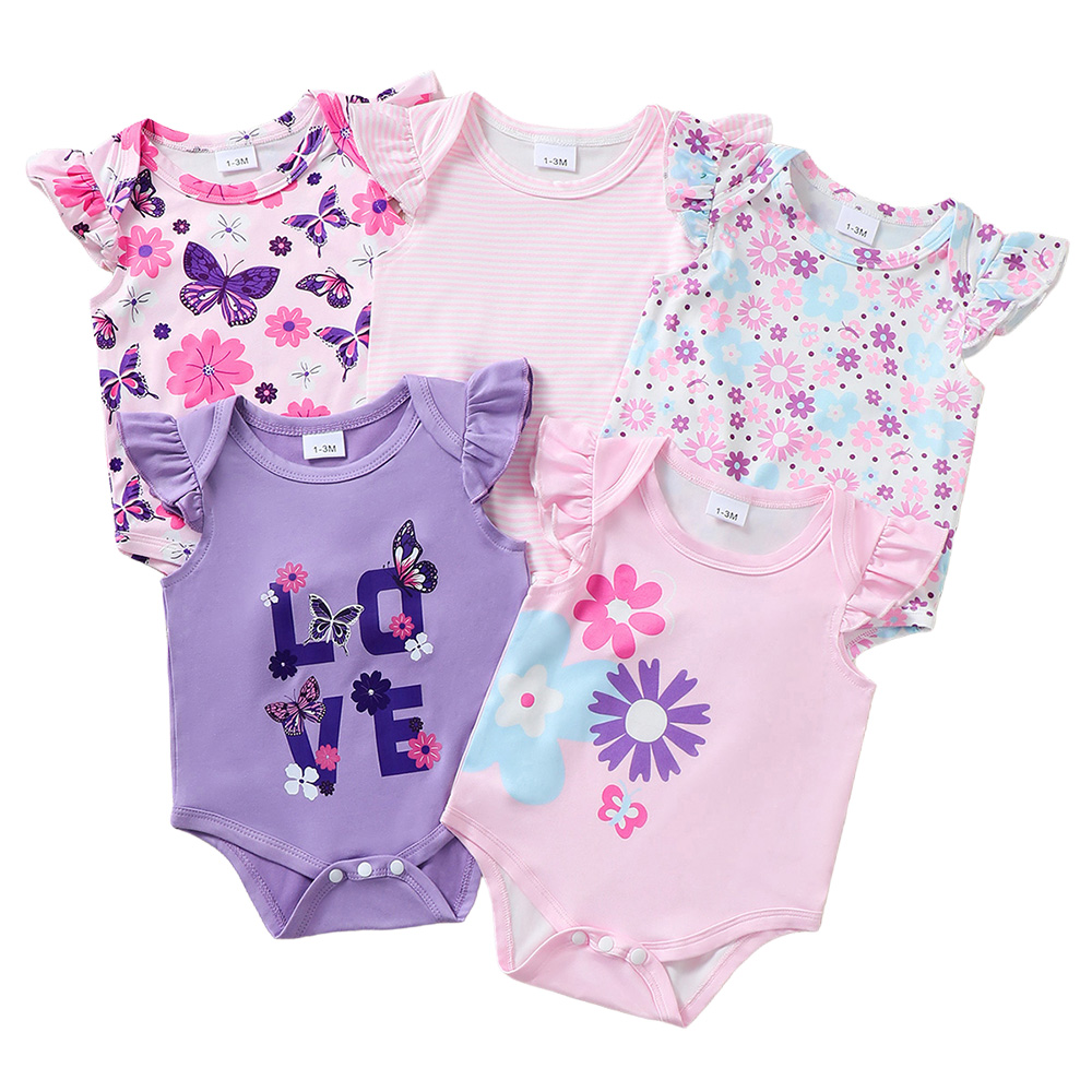 BrownBark - Striped Baby Romper 5 in 1 - Purple - 22512015-1