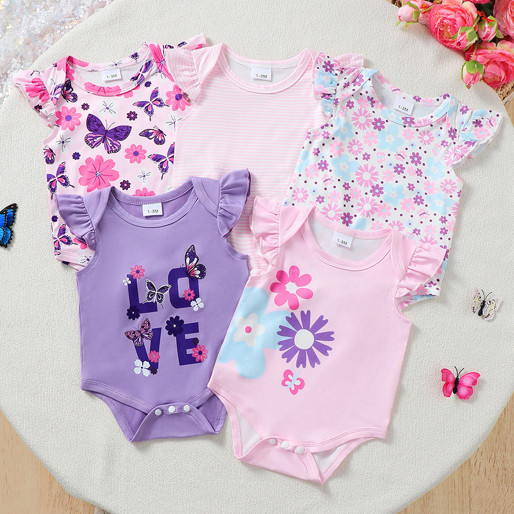 BrownBark - Striped Baby Romper 5 in 1 - Purple - 22512015-1