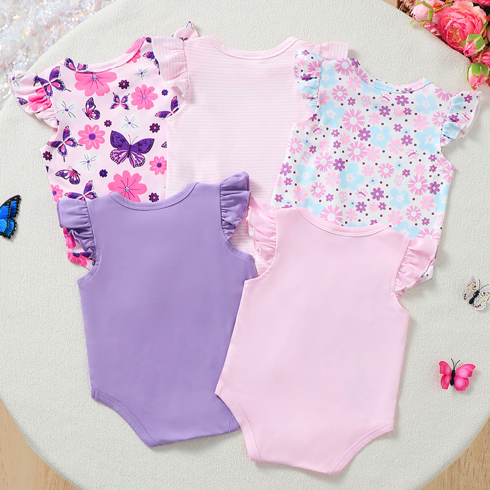 BrownBark - Striped Baby Romper 5 in 1 - Purple - 22512015-1