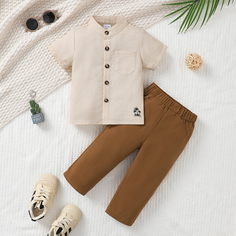 BrownBark - Solid Baby Matching Set 2 in 1 - Brown - 22512028