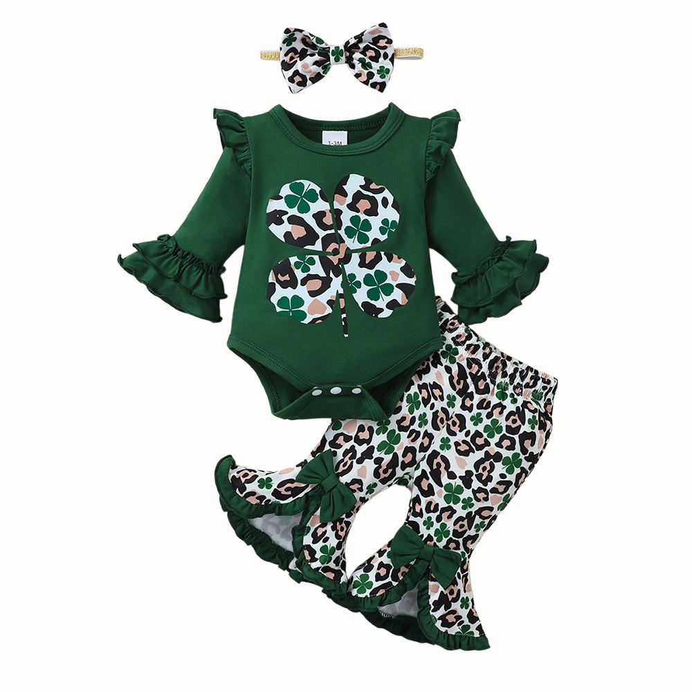 BrownBark - Printed Baby Romper 3 in 1 with headband - Green - 22512096