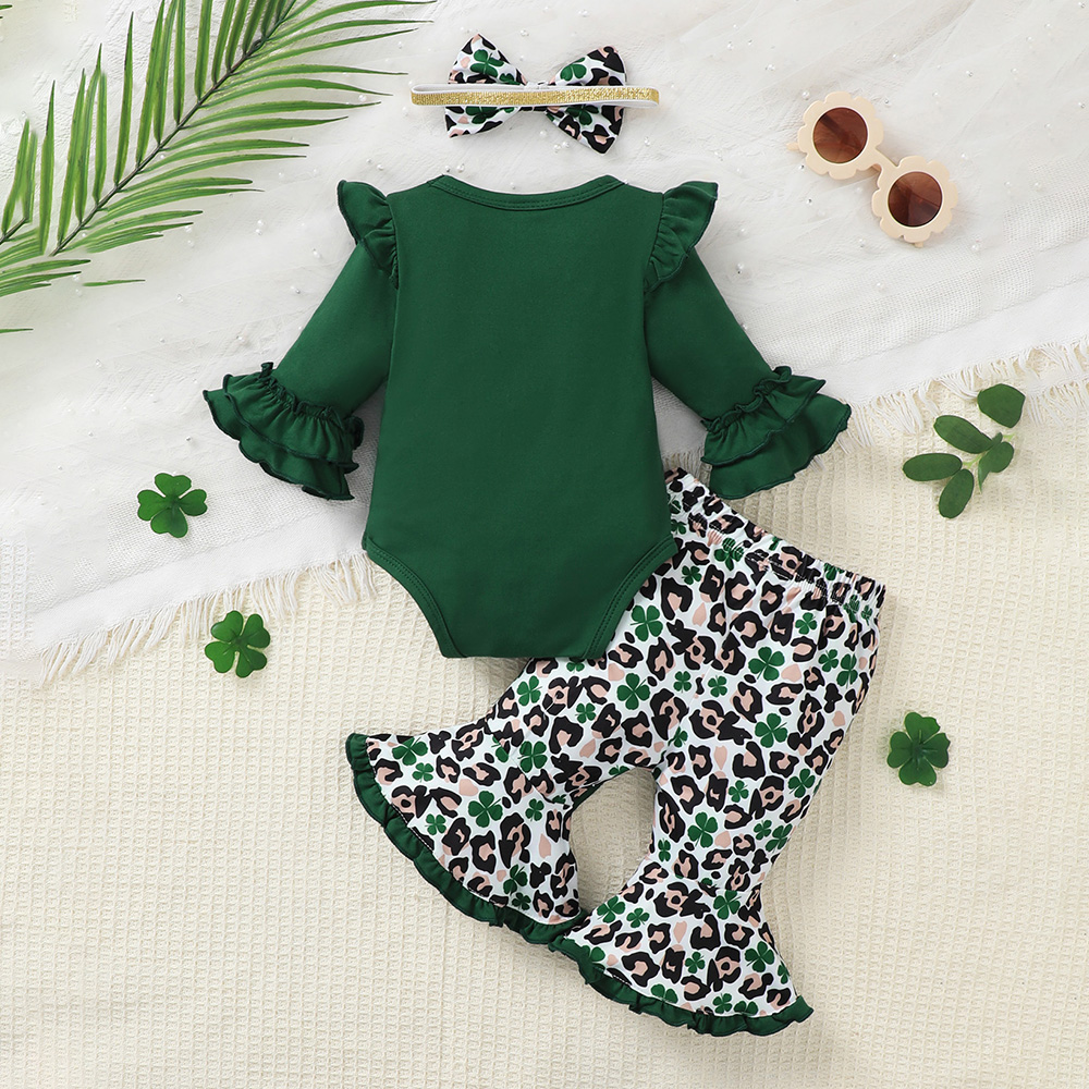 BrownBark - Printed Baby Romper 3 in 1 with headband - Green - 22512096