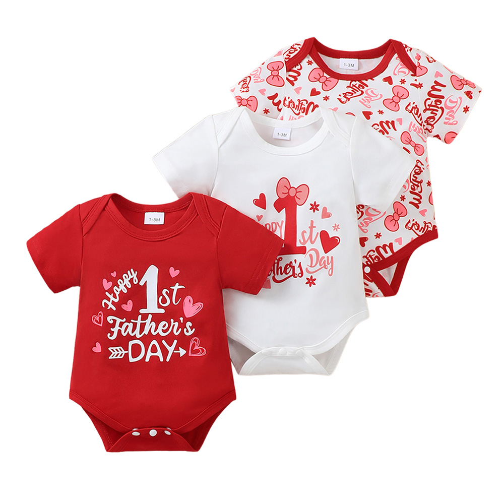 BrownBark - Printed Baby Romper 3 in 1 - Red - 22601059
