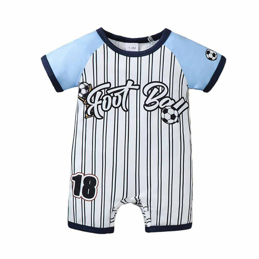 BrownBark - Printed Baby Romper - Blue - 22601063