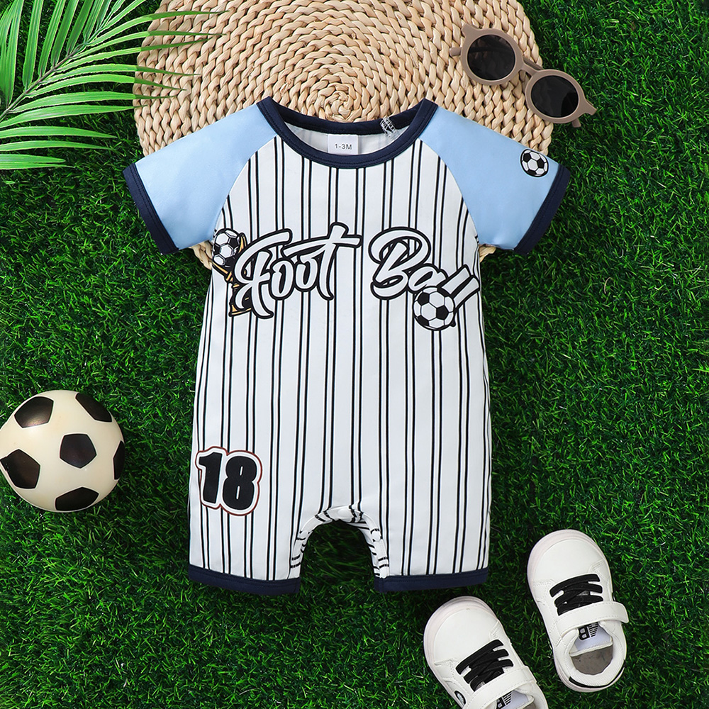 BrownBark - Printed Baby Romper - Blue - 22601063