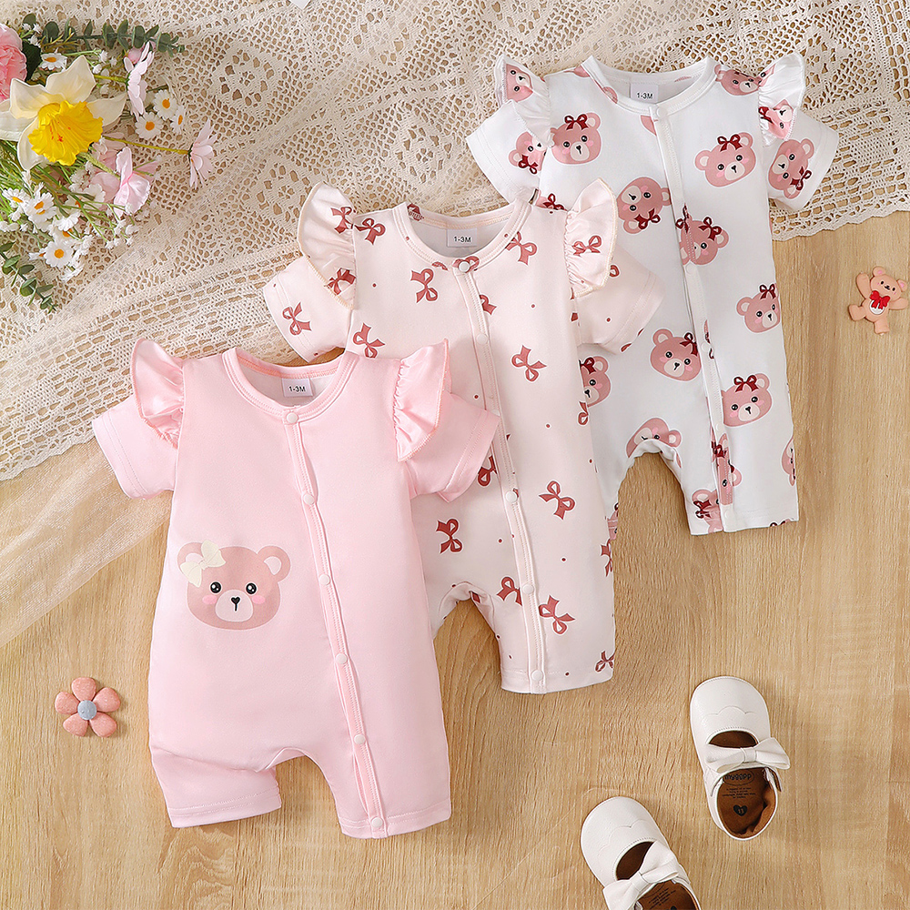 BrownBark - Cute Girls Romper 3 in 1 - Pink - 22603008