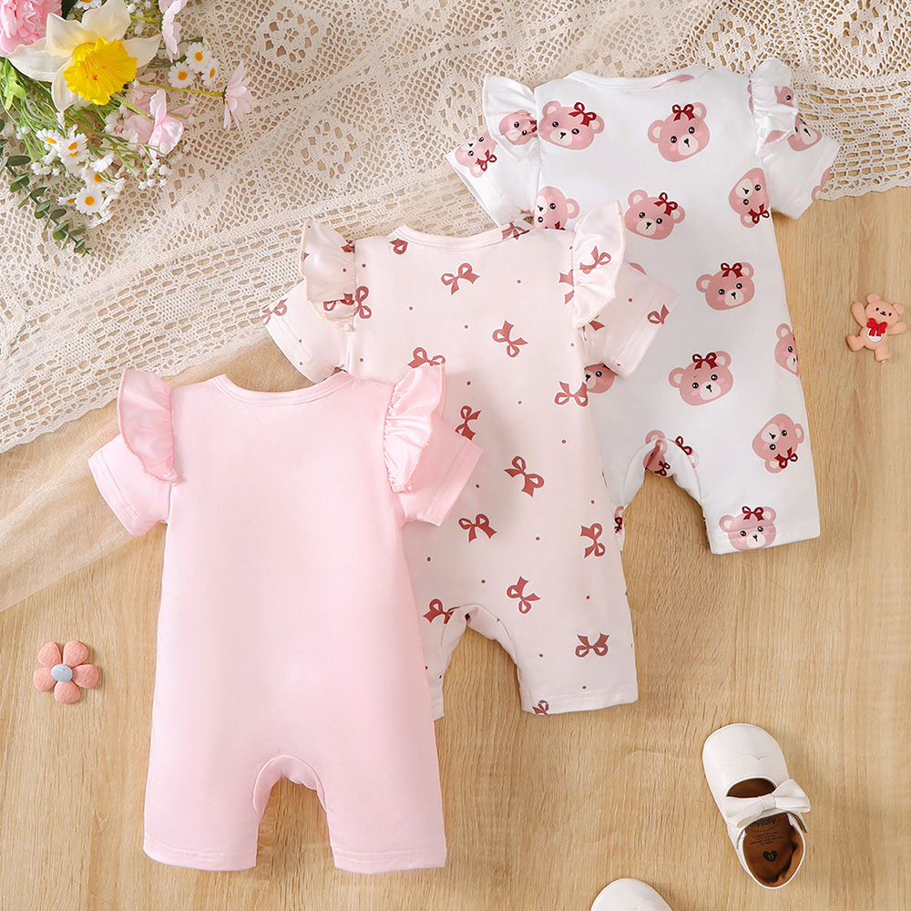 BrownBark - Cute Girls Romper 3 in 1 - Pink - 22603008