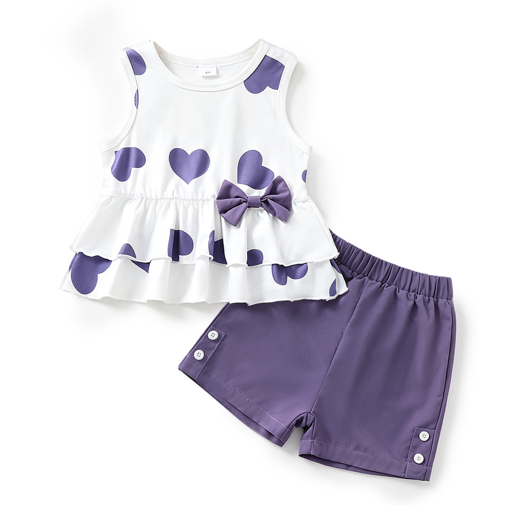 BrownBark - Printed Baby Matching Set 2 in 1 - Purple - 22603098