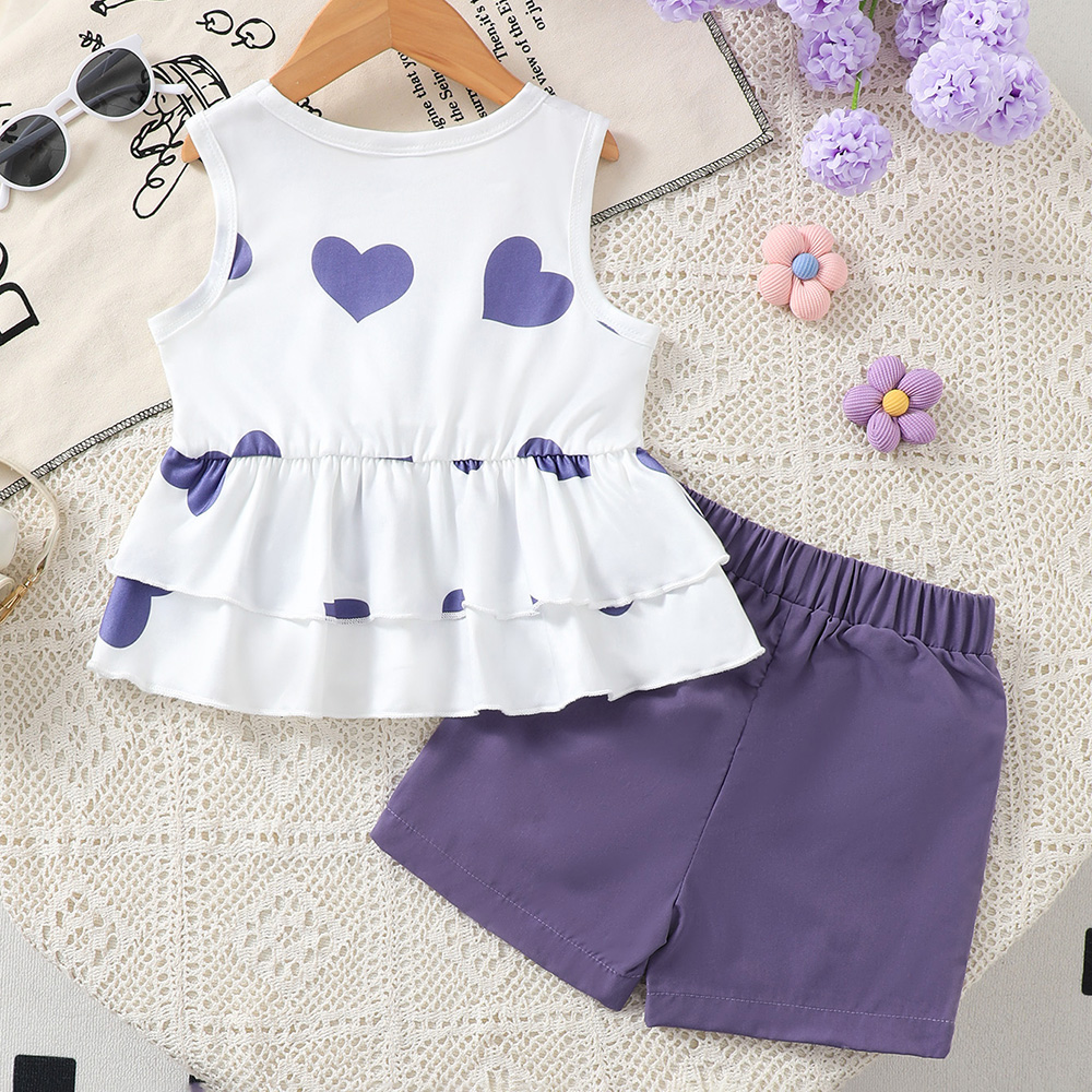 BrownBark - Printed Baby Matching Set 2 in 1 - Purple - 22603098