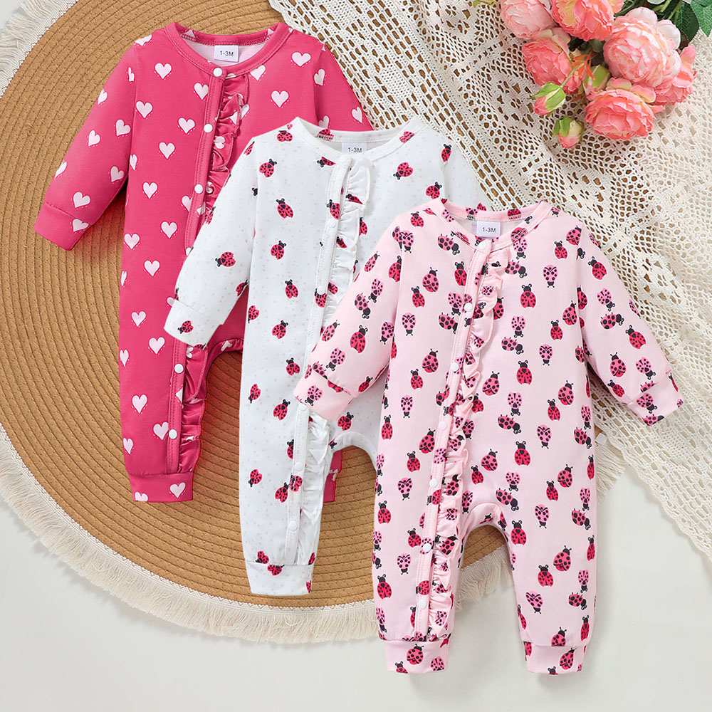 BrownBark - Printed Baby Romper 3 in 1 - Pink - 22607063