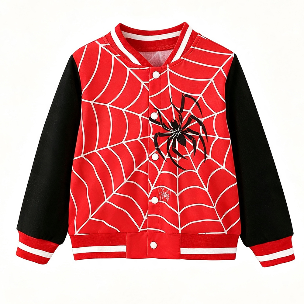 Brownbark - Boy's Spiderweb Graphic Casual Jacket - Red