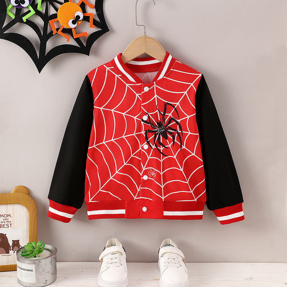 Brownbark - Boy's Spiderweb Graphic Casual Jacket - Red
