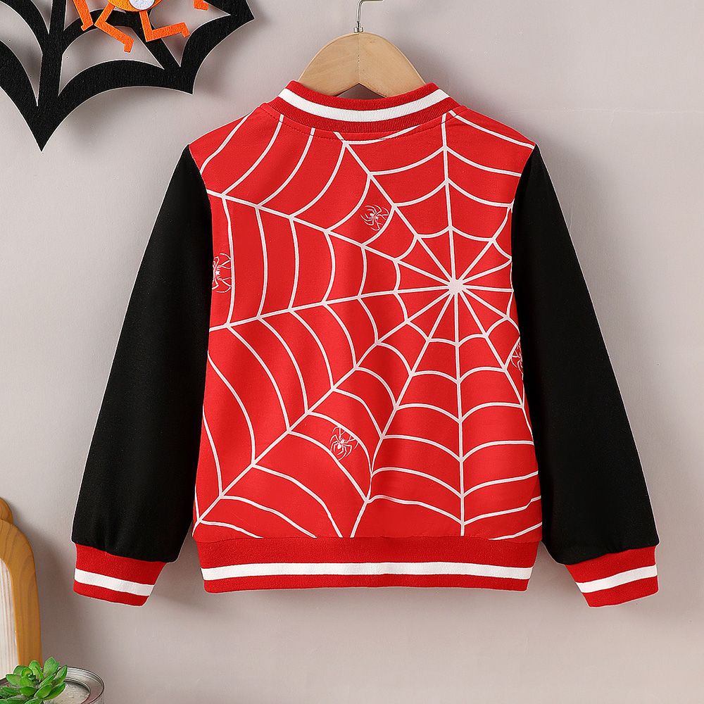 Brownbark - Boy's Spiderweb Graphic Casual Jacket - Red