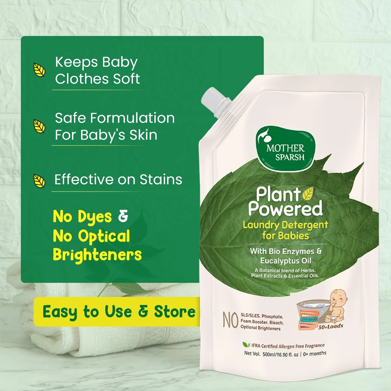 Mother Sparsh - Plant Powered Laundry Detergent Refill Pack - 500 ml