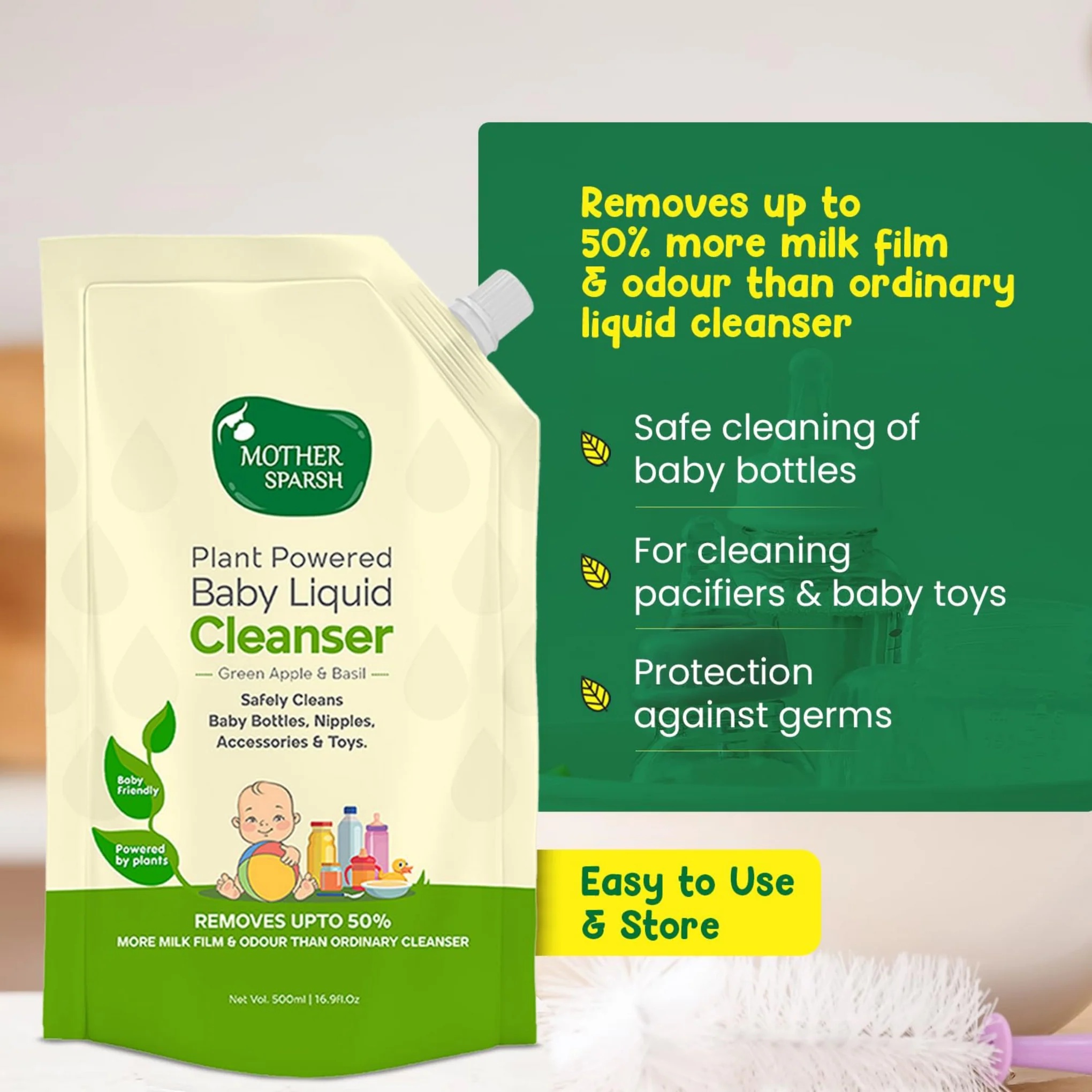 Mother Sparsh - Plant Powered Baby Liquid Cleanser Refill Pack - 500ml