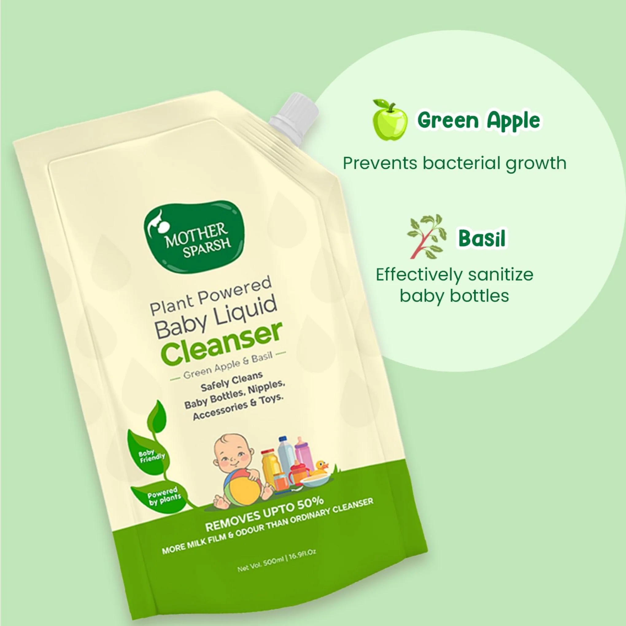 Mother Sparsh - Plant Powered Baby Liquid Cleanser Refill Pack - 500ml