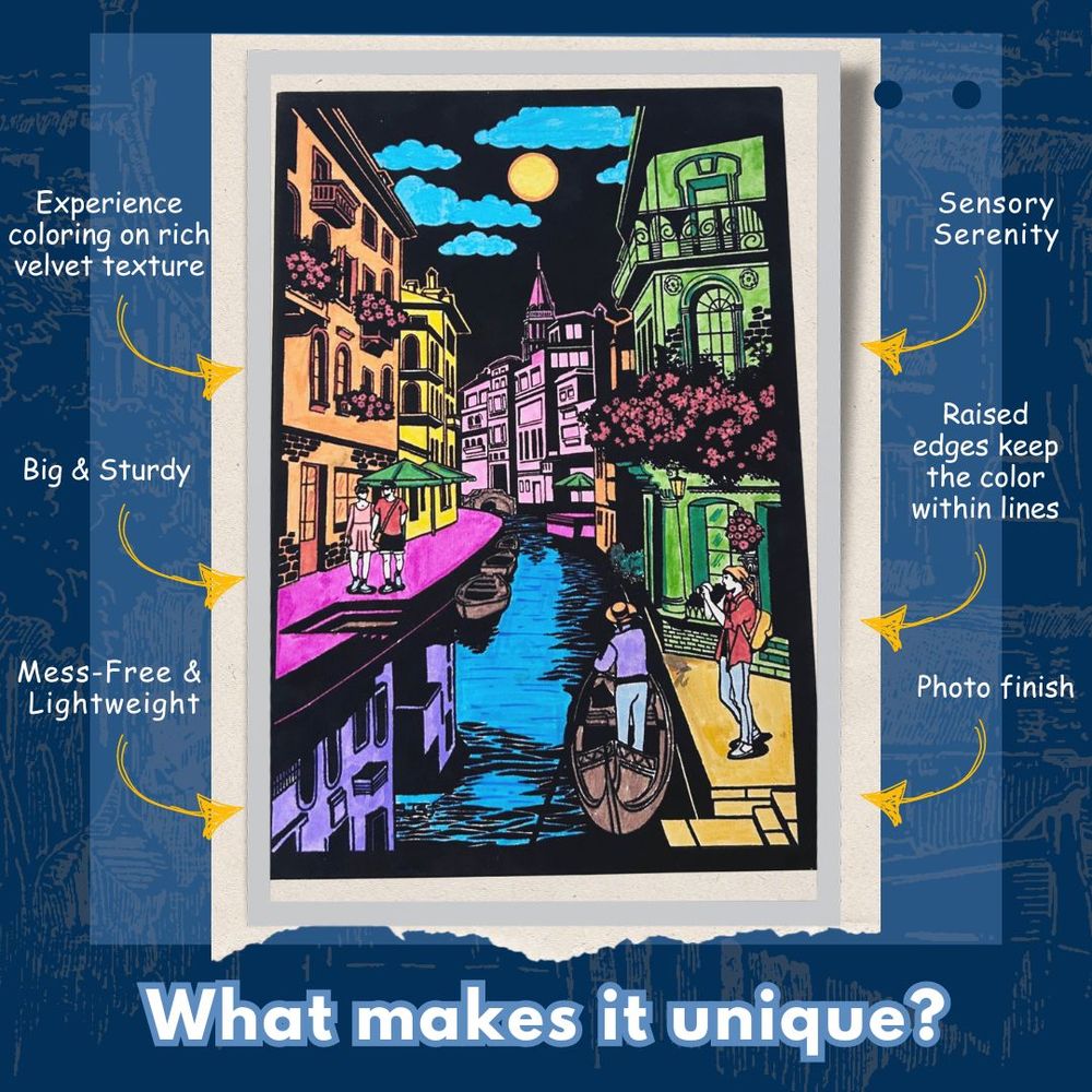 PepPlay - Velvet Colouring Canvas: City On Water