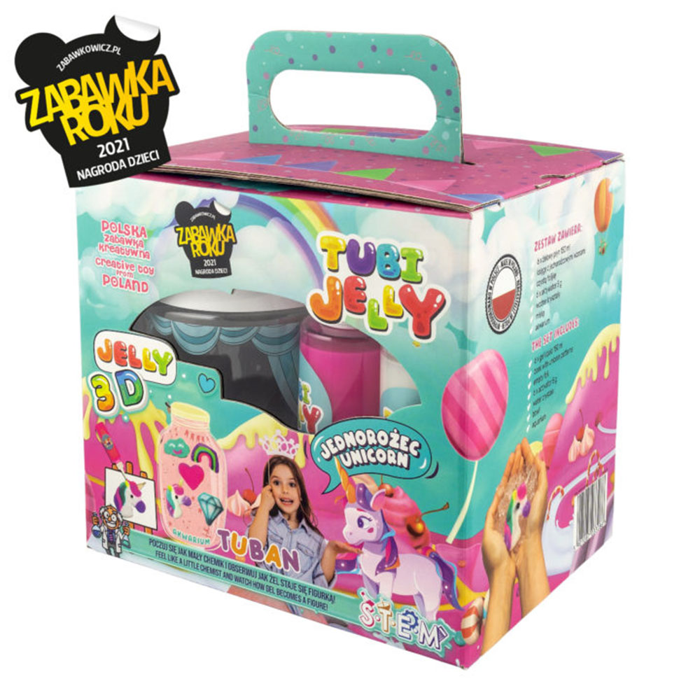 Tuban - Tubi Jelly Set With 6 Colors & Small Aquarium - Unicorn