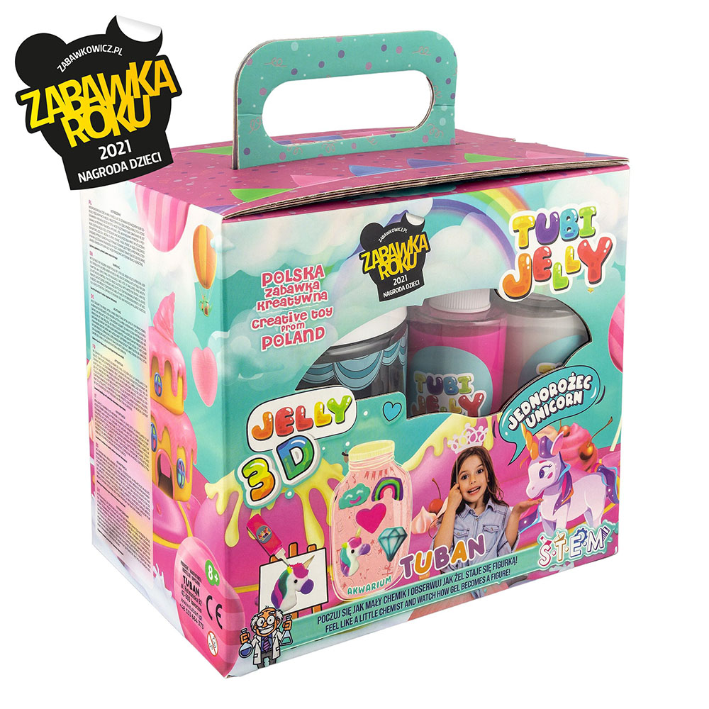 Tuban - Tubi Jelly Set With 6 Colors & Small Aquarium - Unicorn