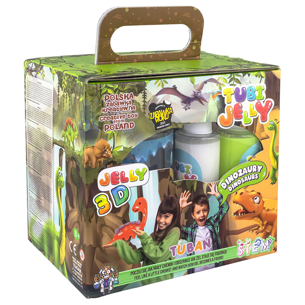 Tuban - Tubi Jelly Set With 6 Colors & Small Aquarium - Dinosaurs
