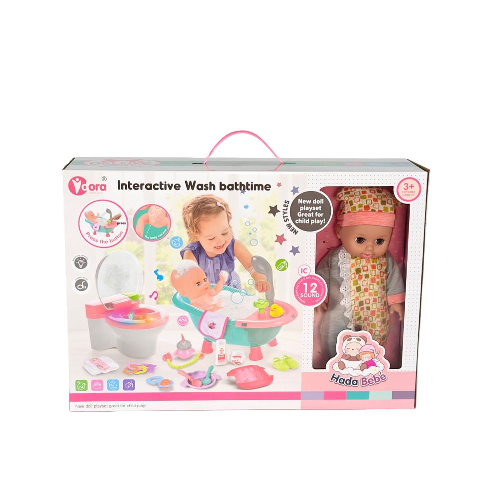 Vdora Dolls - 12 Sounds Baby Doll Bath Pool And Toilet Set - 14-inch