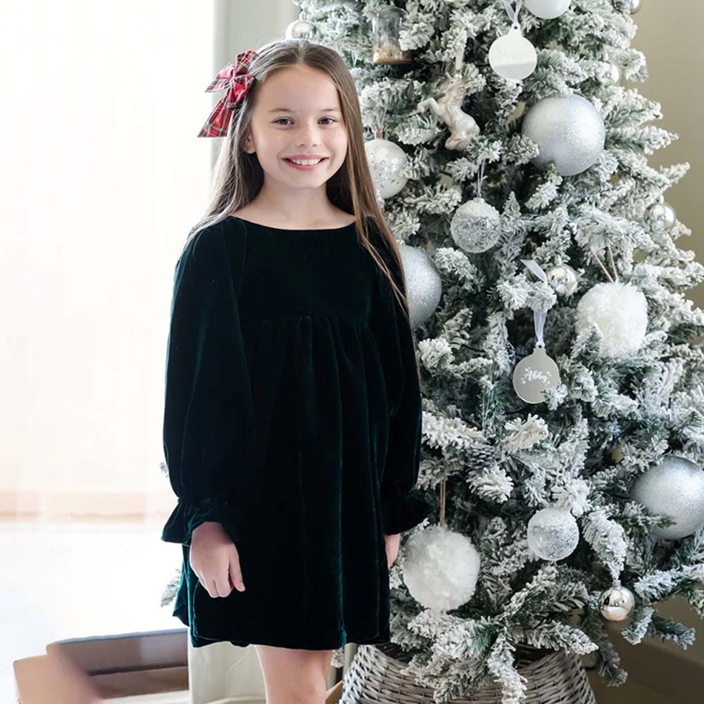 Maxims Baby Store - Big Bow Velvet Christmas Dress