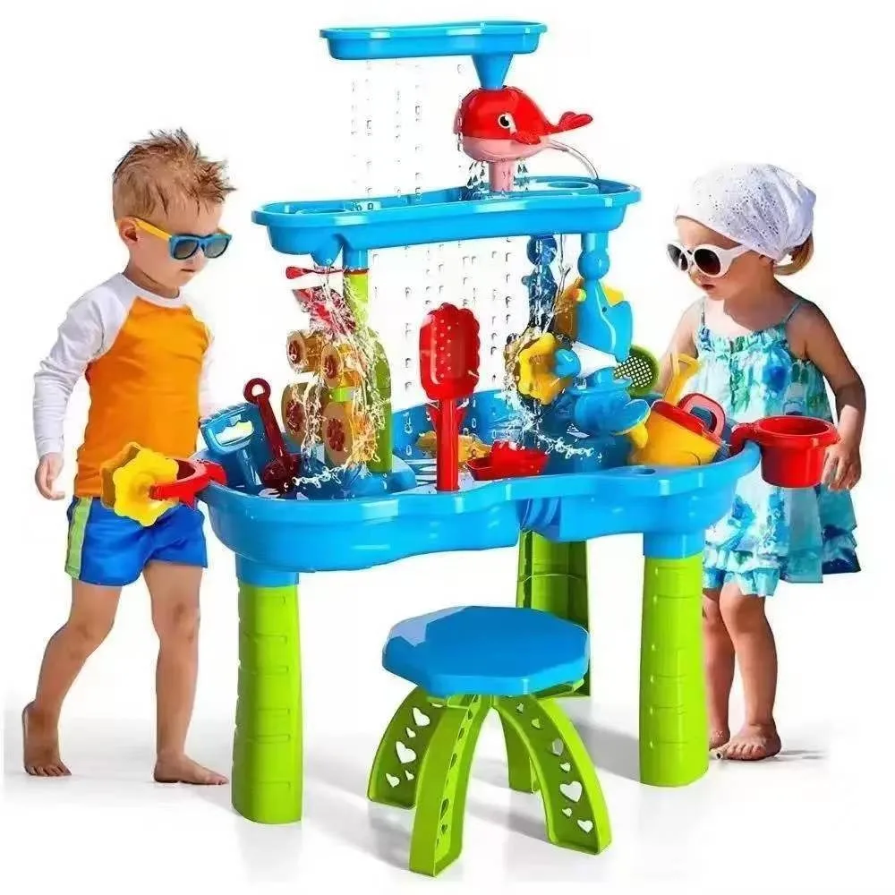 Maxims Baby Store - Kids Sand & Water Activity Play Table Set With Chair - Multicolor