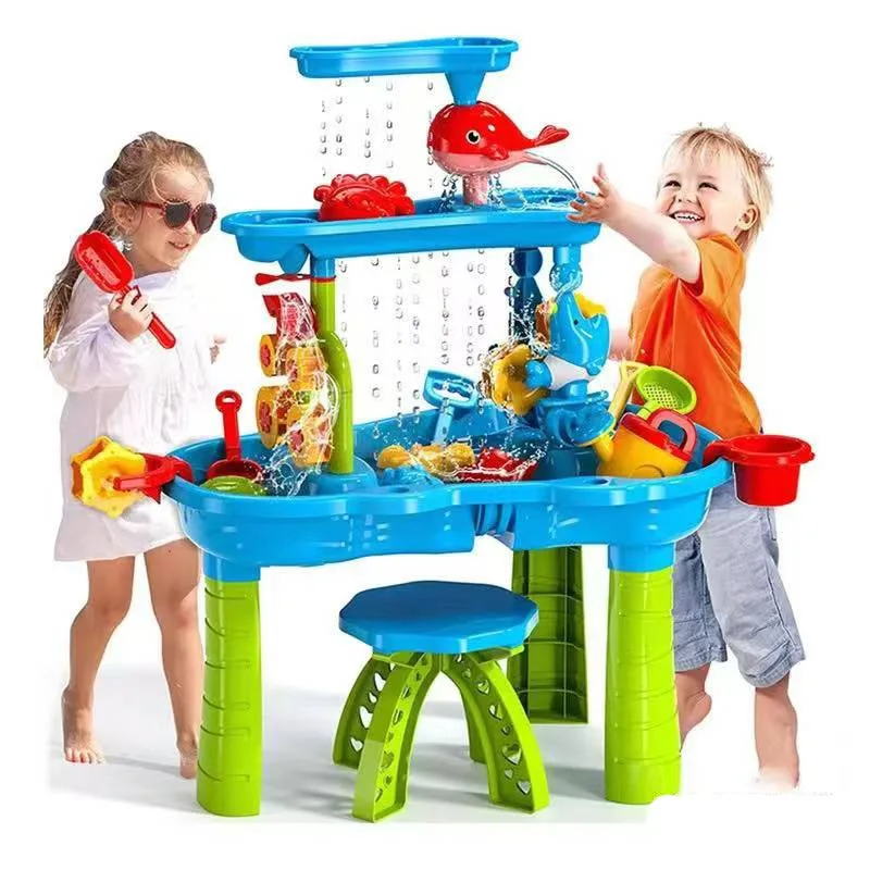 Maxims Baby Store - Kids Sand & Water Activity Play Table Set With Chair - Multicolor