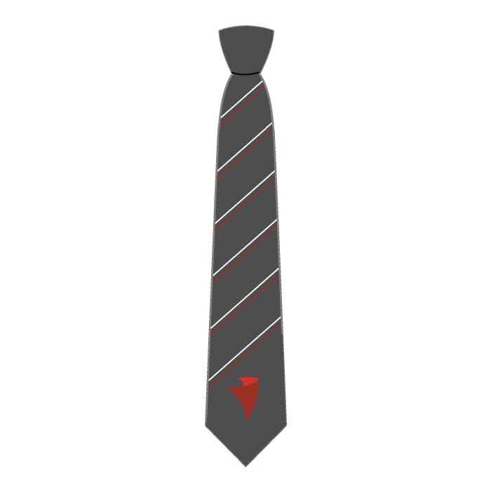 Full Tie - Grey White Red - Grades 5-12 - GEMS Legacy School - Dubai